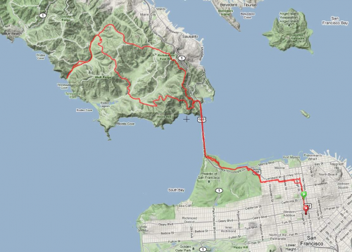  March 2011 solo marathon route map 