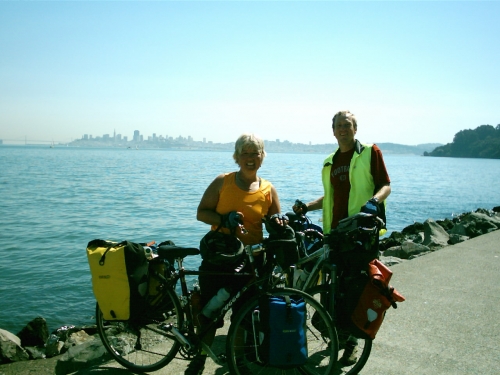Randy and Nancy in Sausalito, CA. San Francisco in the background