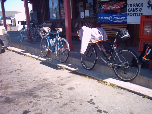  My bike (right) and backpack @ Valley Ford 