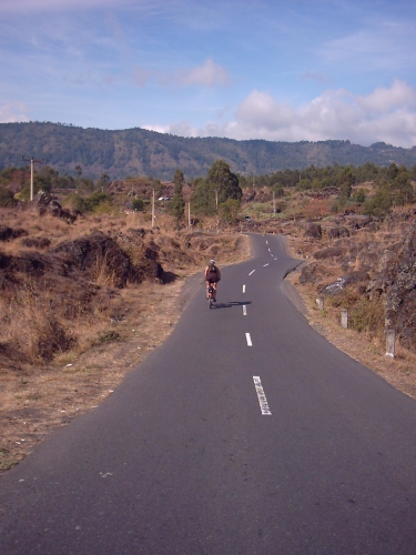  Riding inside Gunung Batur crater 