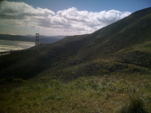  Coastal trail looking towards The Golden Gate Bridge 