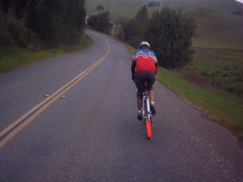  John descends before climbing Wilson Hill  