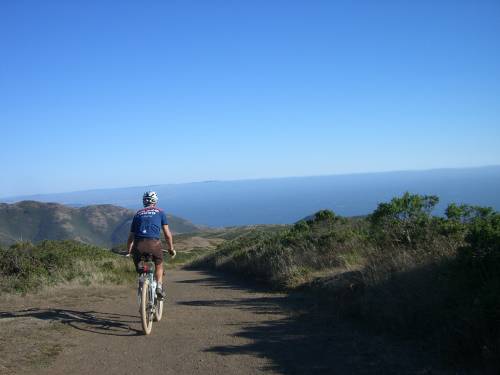  Bryan descending Coastal fire road into Tennessee Valley  