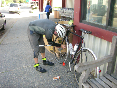   Preparing for the 600k while riding it  