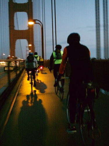 Traffic on the Golden Gate Bridge span