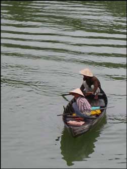 Hoi An Canoe from a  bridge